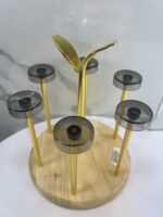support de verre dore bamboo as-023حاملة الكوؤس – Image 3