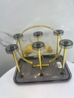 support de verre dore carrée as-865 حاملة الكوؤس – Image 3
