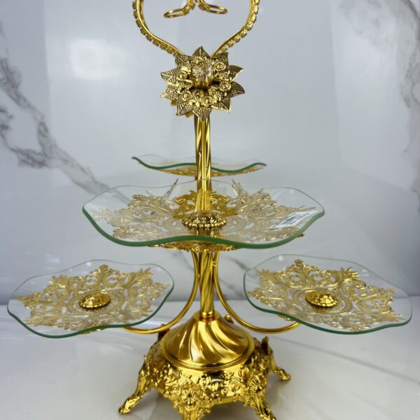 Porte gâteaux dore 4p 1374-ND حاملة الحلوى