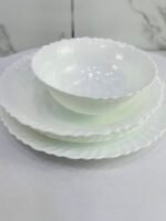 service de table rond blanc 24pcs