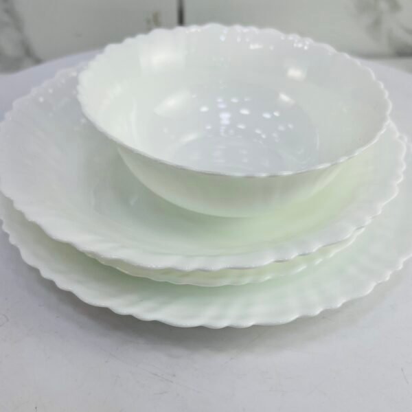 service de table rond blanc 24pcs